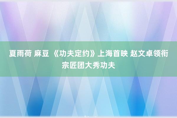 夏雨荷 麻豆 《功夫定约》上海首映 赵文卓领衔宗匠团大秀功夫